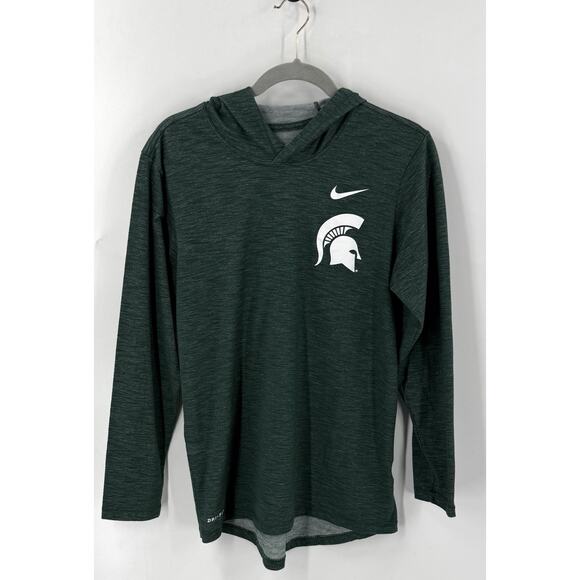 Nike Dri Fit Hooded Tee Mens Size Small Michigan State Spartans MSU Pullover - Picture 1 of 5